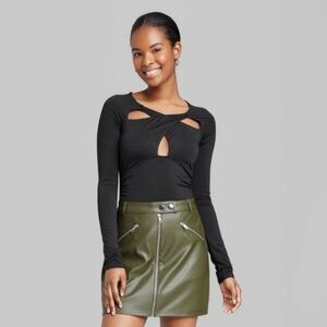 Wild Fable Black Cutout Bodysuit